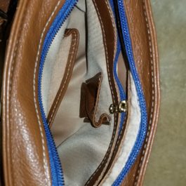 Crossbody Light Brown, Blue Leather Bag